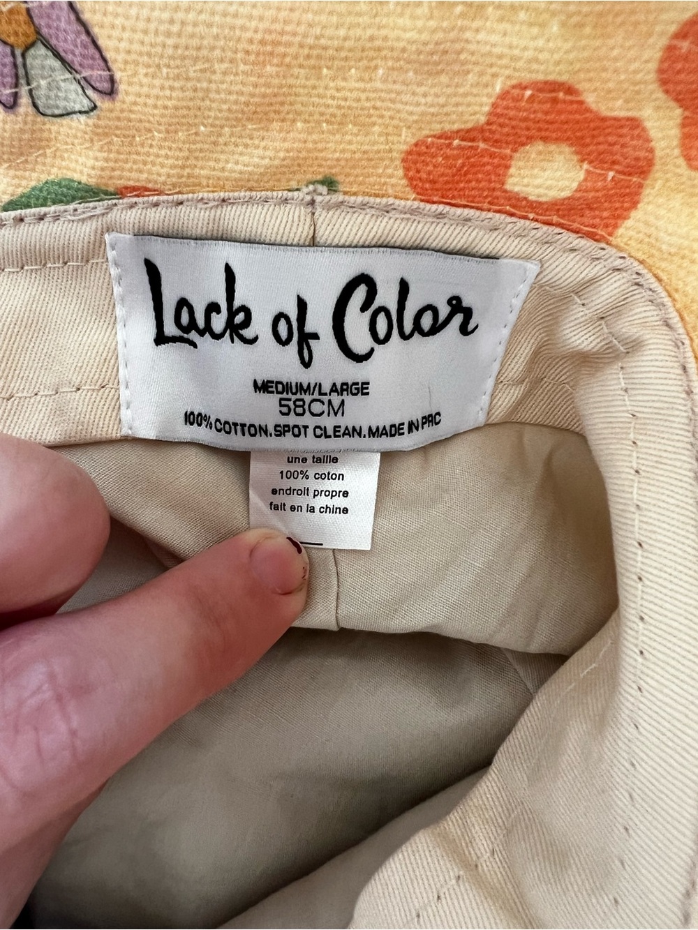 Lack Of Color Pastel Floral Sun Hat - Peach & Green - Picture 8 of 10